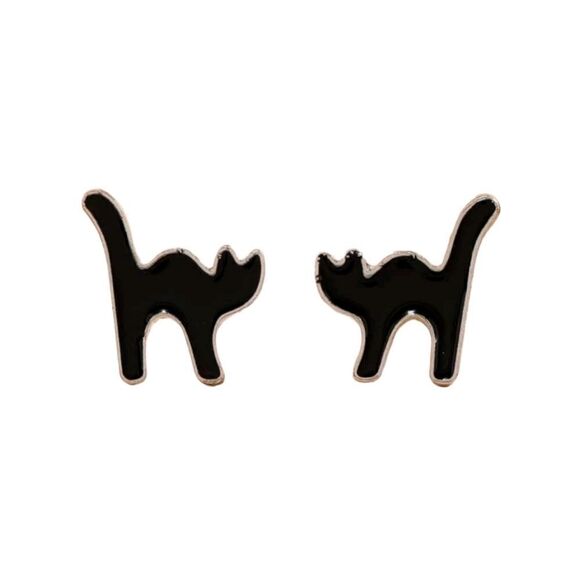 Black Cat 🐈‍⬛ Stud Earrings - Picture 1 of 4